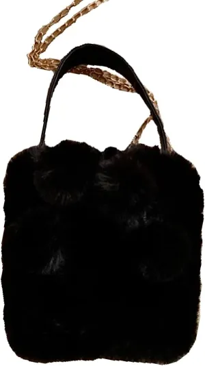 Plush Underarm Bag for Girls Furry Purse Handbags for Women Y2K Fluffy Fuzzy Shoulder Bag Tote Bag for Autumn Winter
