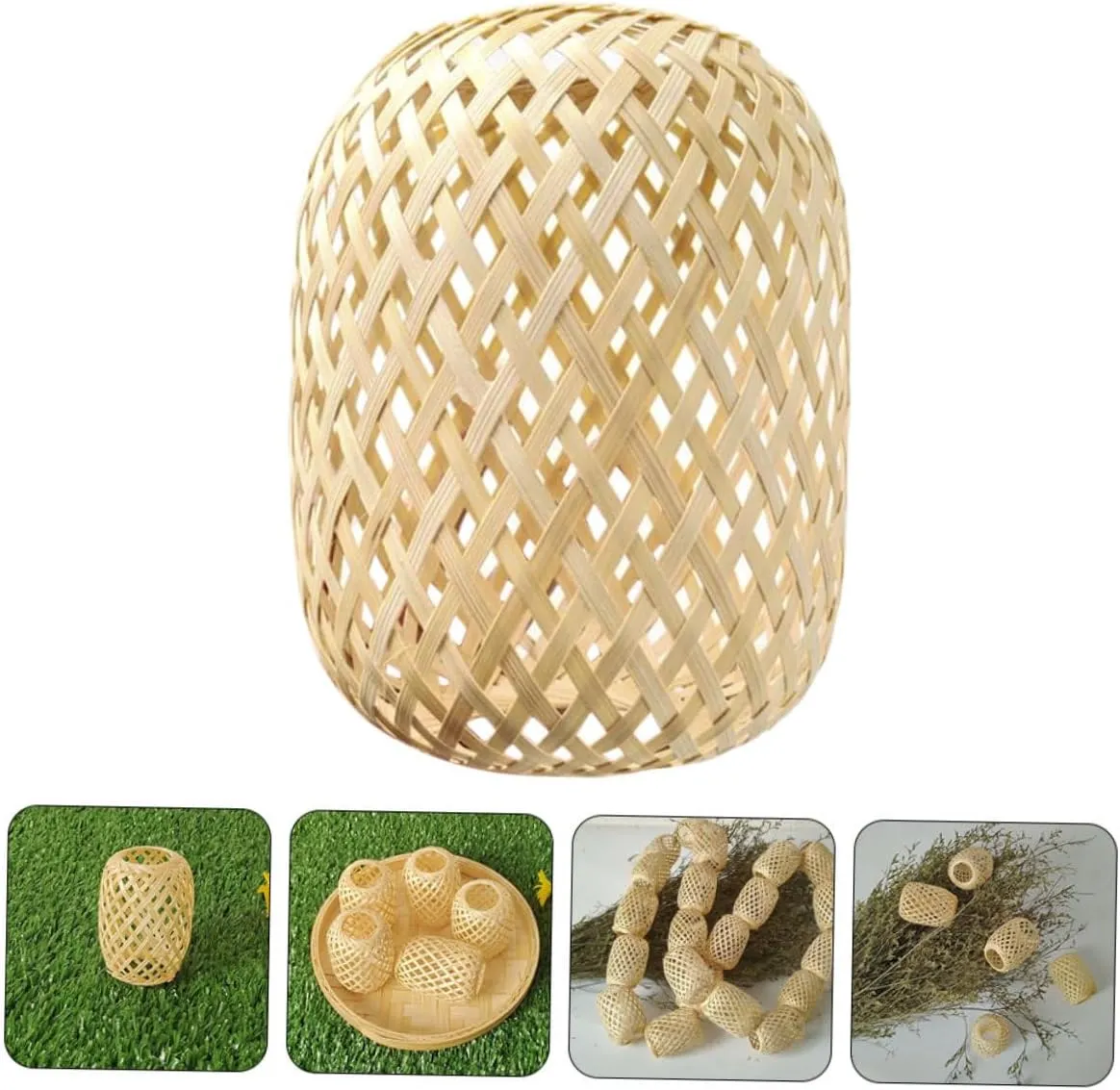 POPETPOP 4pcs Miniature Woven Lantern Dollhouse Decoration Ornament for Home Shop Height Elegant Design