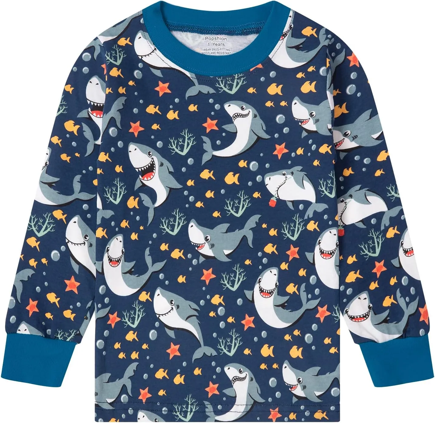 Popshion Boys Pajamas 100% Cotton Truck Pjs Toddler 2 Piece Sleepwear Kids Winter Clothes Set 3t-10t