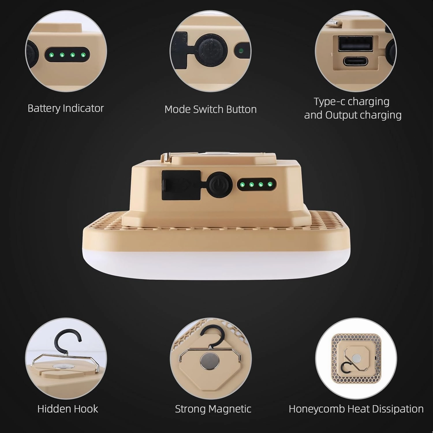Portable Rechargeable LED Camping Lights for Hanging,Waterproof Outdoor Light,Super Bright Hanging Lanterns for Tents, Canopies, Outdoor