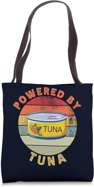 Powered By Tinned Tuna Funny Retro Canned Fish Lover Tote Bag