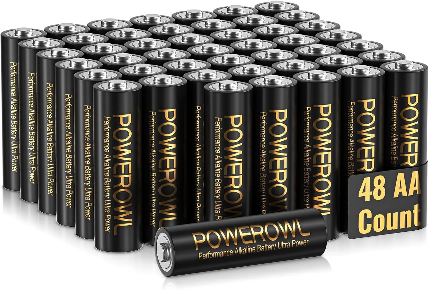 POWEROWL High Capacity Alkaline AA Batteries 48 Pack, 1.5v Long Lasting Double A Battery, 10-Year Shelf Life