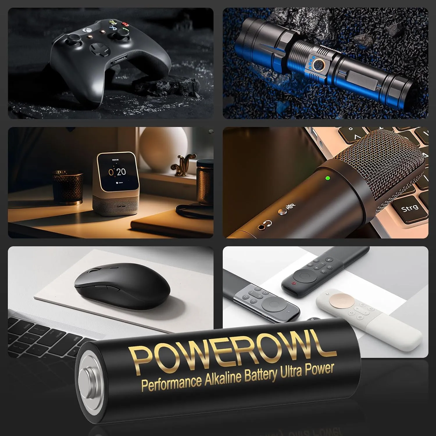POWEROWL High Capacity Alkaline AA Batteries 48 Pack, 1.5v Long Lasting Double A Battery, 10-Year Shelf Life