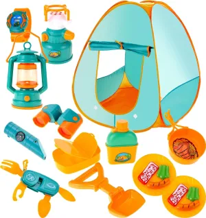 PowerTRC Kids Camping Set with Pop Up Tent, Kids Play Tent Toddler Toys, Toddler Outdoor Toys Camping Tools Set for Kids