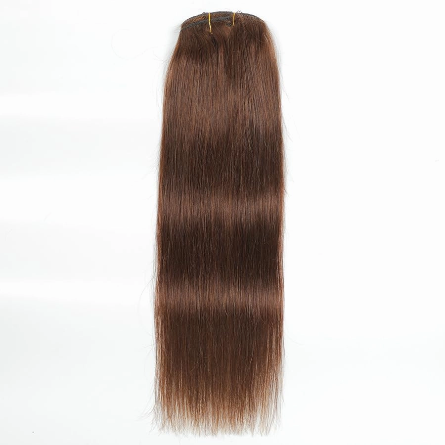 Premium 100% Human Hair Clip-In Extensions - Sleek Straight (8-Piece Set, 120g) (4#, 18 Inches)