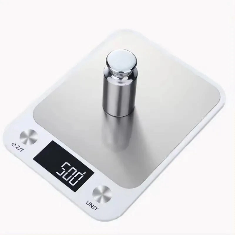 Premium Kitchen Scale 15Kg/1g – Stainless Steel Digital Food and Coffee Weighing Scale, LED Display, Battery-Powered, Multi-Unit Options for Cooking and Baking