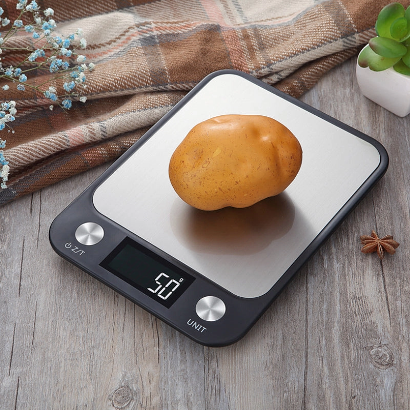 Premium Kitchen Scale 15Kg/1g – Stainless Steel Digital Food and Coffee Weighing Scale, LED Display, Battery-Powered, Multi-Unit Options for Cooking and Baking