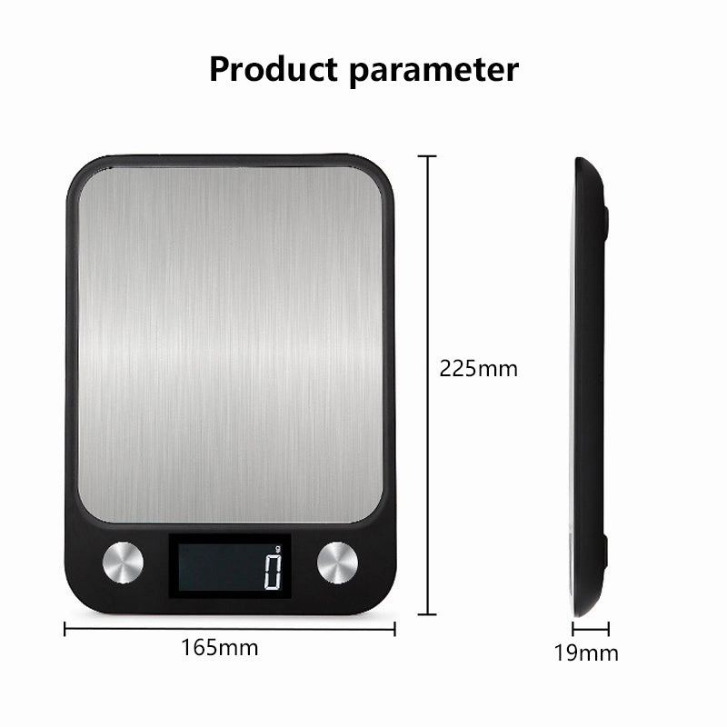 Premium Kitchen Scale 15Kg/1g – Stainless Steel Digital Food and Coffee Weighing Scale, LED Display, Battery-Powered, Multi-Unit Options for Cooking and Baking