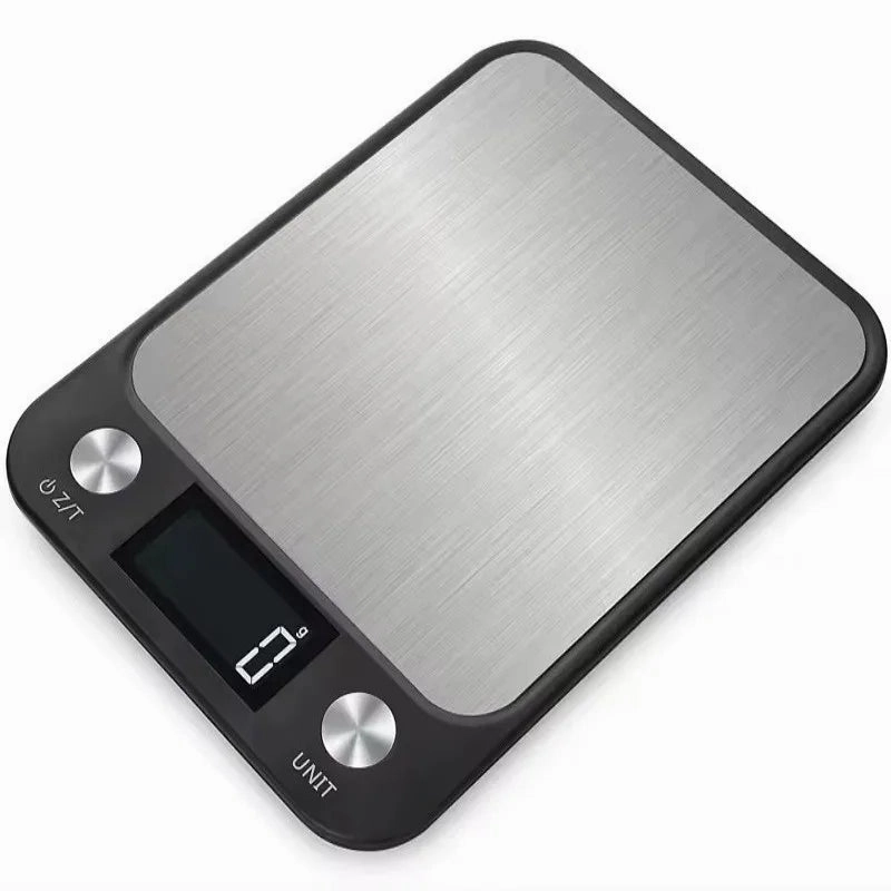 Premium Kitchen Scale 15Kg/1g – Stainless Steel Digital Food and Coffee Weighing Scale, LED Display, Battery-Powered, Multi-Unit Options for Cooking and Baking