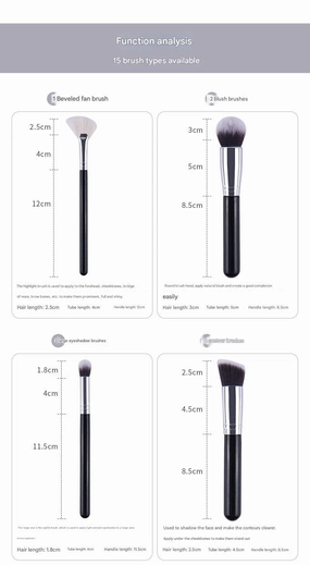 Premium Natural Hair Makeup Brush Set – 15 Piece Professional Cosmetic Brush Kit for Eyeshadow, Foundation, Blending Contouring(Brush Brush Bucket)