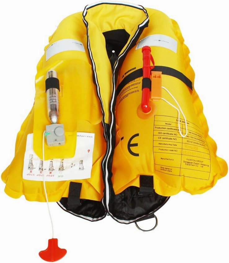 Premium Safety Adult Life Jacket with Whistle - Auto Version Inflatable Lifejacket Life Vest Preserver PFD for Boating Fishing Sailing Kayaking Surfing Paddling Swimming - Adjustable Life Saving Vest