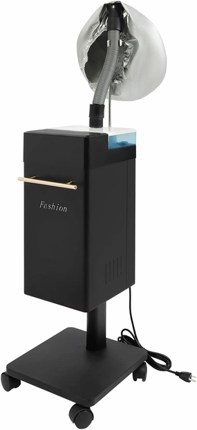 Professional Standing Hair Steamer, Multi-Function Hair Care Equipment with Wheels, Nano Hair Steamer for Hair Salons, Spas, Beauty Salons(Black)