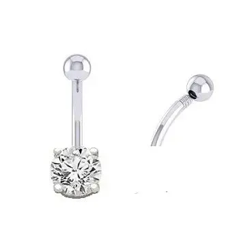 Prong Set Diamond Belly Ring G/Si1- Choice Of Carat Weights