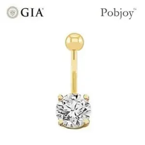 Prong Set Diamond Belly Ring G/Si1- Choice Of Carat Weights