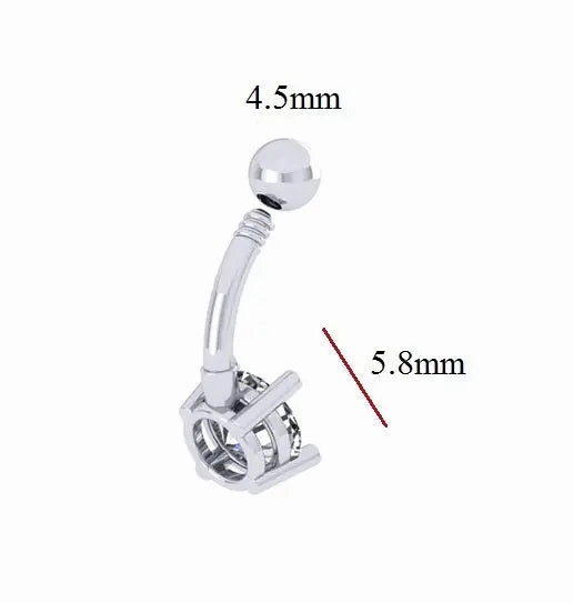 Prong Set Twin Solitaire Diamond Belly Ring 0.85 Carat