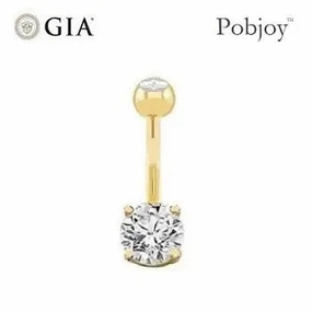 Prong Set Twin Solitaire Diamond Belly Ring 0.85 Carat