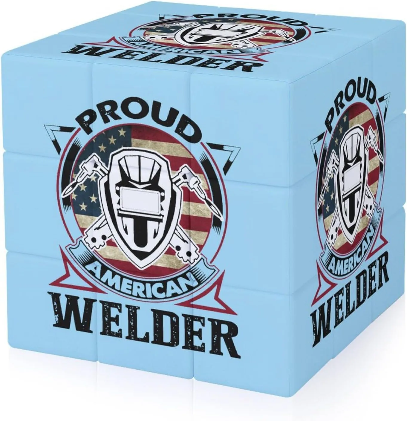Proud U.S. Welder Funny 3x3x3 Cube Smooth Lightweight Puzzle for Adult Graphic Printing Travel