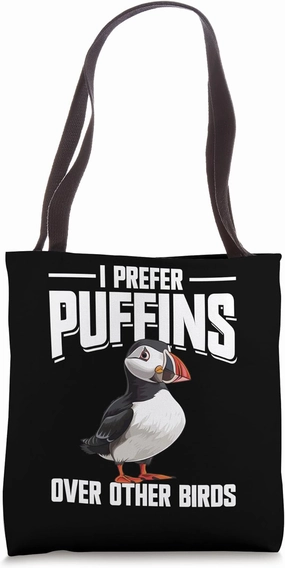 Puffin Bird Plush Seabird Lover Bird Watching Puffin Tote Bag