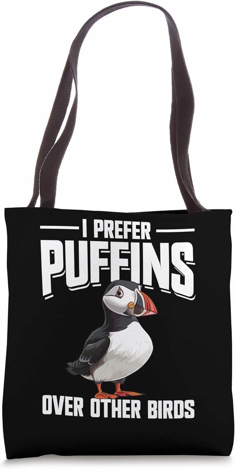 Puffin Bird Plush Seabird Lover Bird Watching Puffin Tote Bag