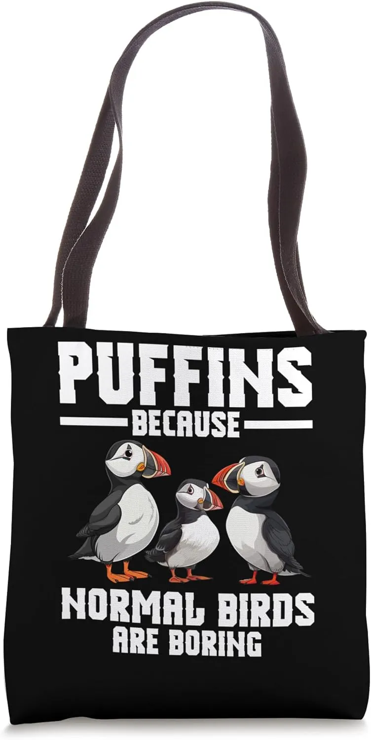 Puffins Stuffed Animal Birding Bird Watching Puffin Tote Bag