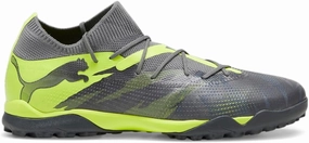 PUMA - Mens Future 7 Match Rush Tt Shoes, Color Strong Gray/Cool Dark Gray/Electric Lime, Size: 11.5 M US