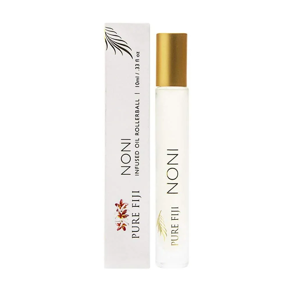 PURE FIJI Infused Oil Rollerball - Essential Oil Roller Bottles Pure Travel Essentials, Natural Oils Roll On-for Aromatherapy, Kids, Children, Adults - Noni, 0.33oz