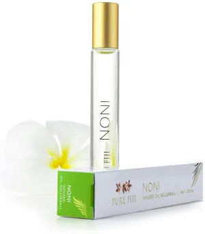 PURE FIJI Infused Oil Rollerball - Essential Oil Roller Bottles Pure Travel Essentials, Natural Oils Roll On-for Aromatherapy, Kids, Children, Adults - Noni, 0.33oz