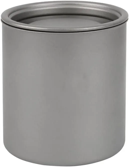 Pure titanium water cup outdoor picnic camping portable double layer round water cup with cover