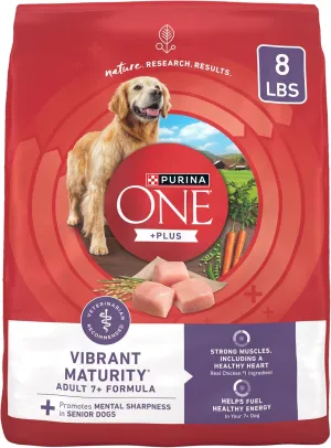 Purina ONE High Protein Dry Senior Dog Food Plus Vibrant Maturity Adult 7 Plus Formula - 8 lb. Bag