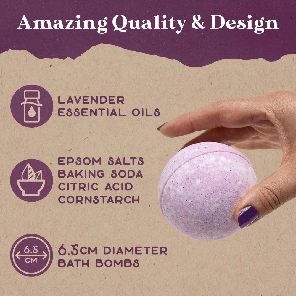 Purple Canyon Lavender Bath Bombs for Women | Relaxing, Natural Bath Bombs | Relaxing Self Care Gift