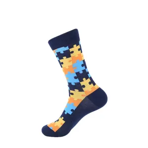 'Puzzle Pieces' Crew Socks