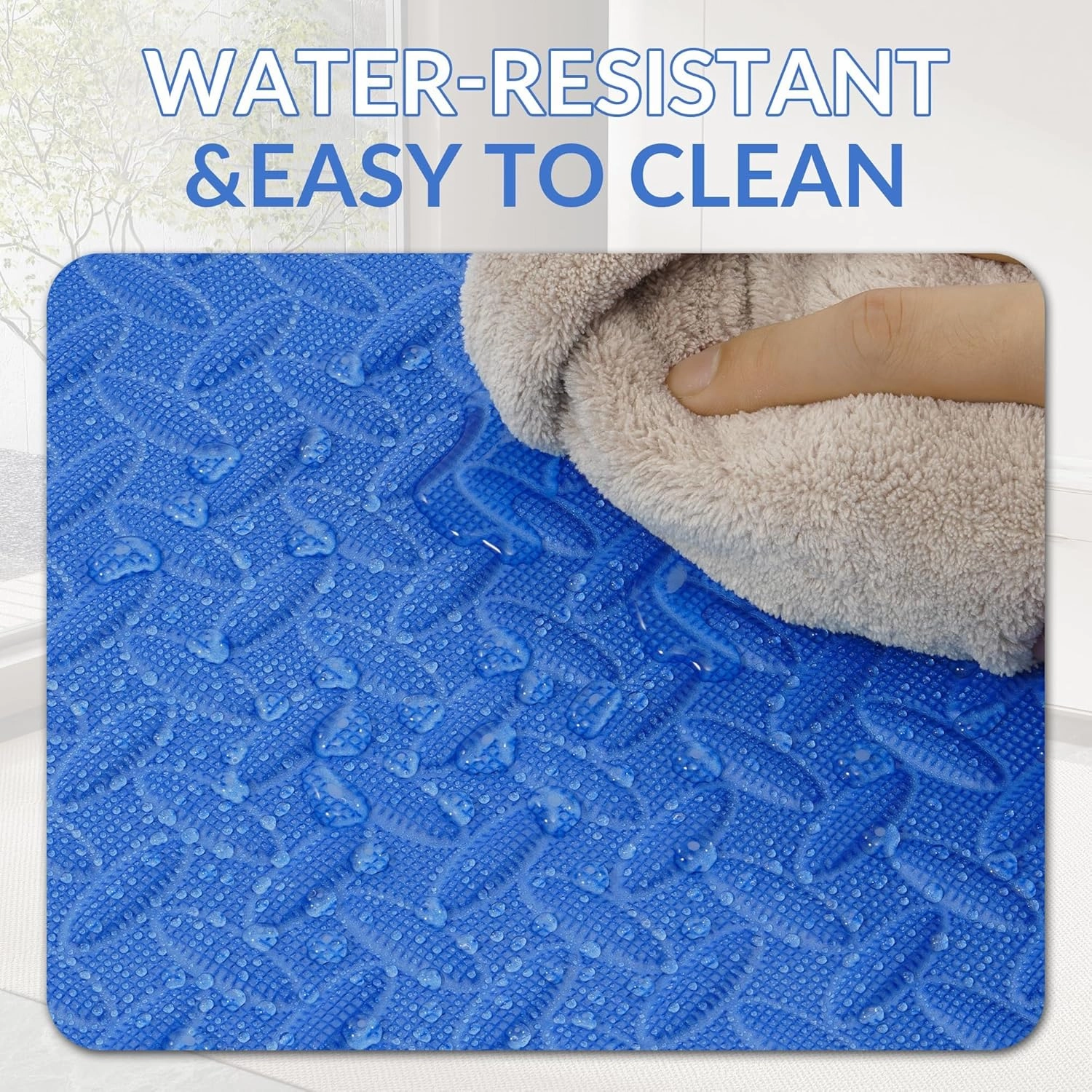 Puzzle Exercise Mat with EVA Foam Interlocking Tiles, Blue, 1” Thick, 18 Tiles, 72 Sq Ft