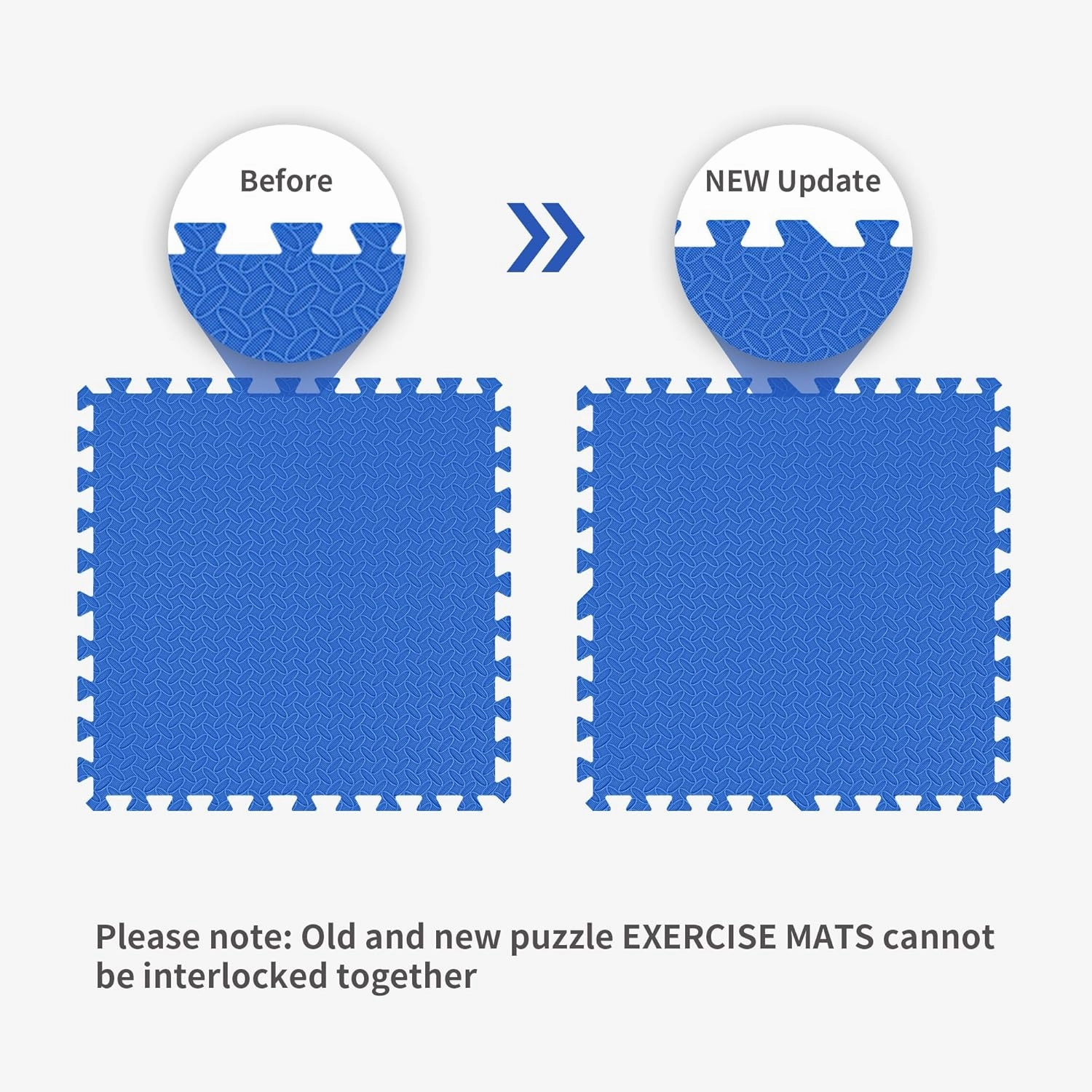 Puzzle Exercise Mat with EVA Foam Interlocking Tiles, Blue, 1” Thick, 18 Tiles, 72 Sq Ft