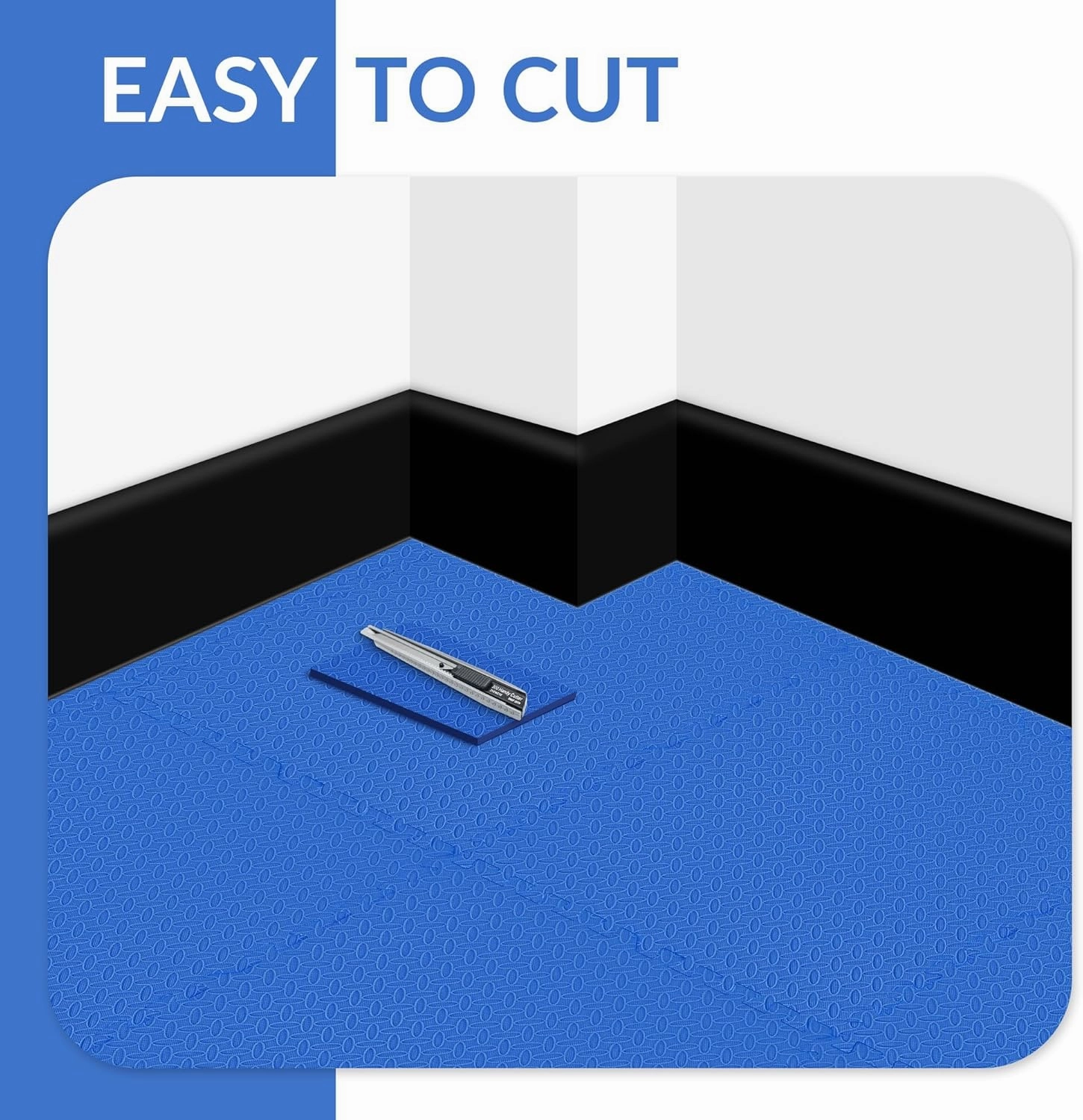 Puzzle Exercise Mat with EVA Foam Interlocking Tiles, Blue, 1” Thick, 18 Tiles, 72 Sq Ft
