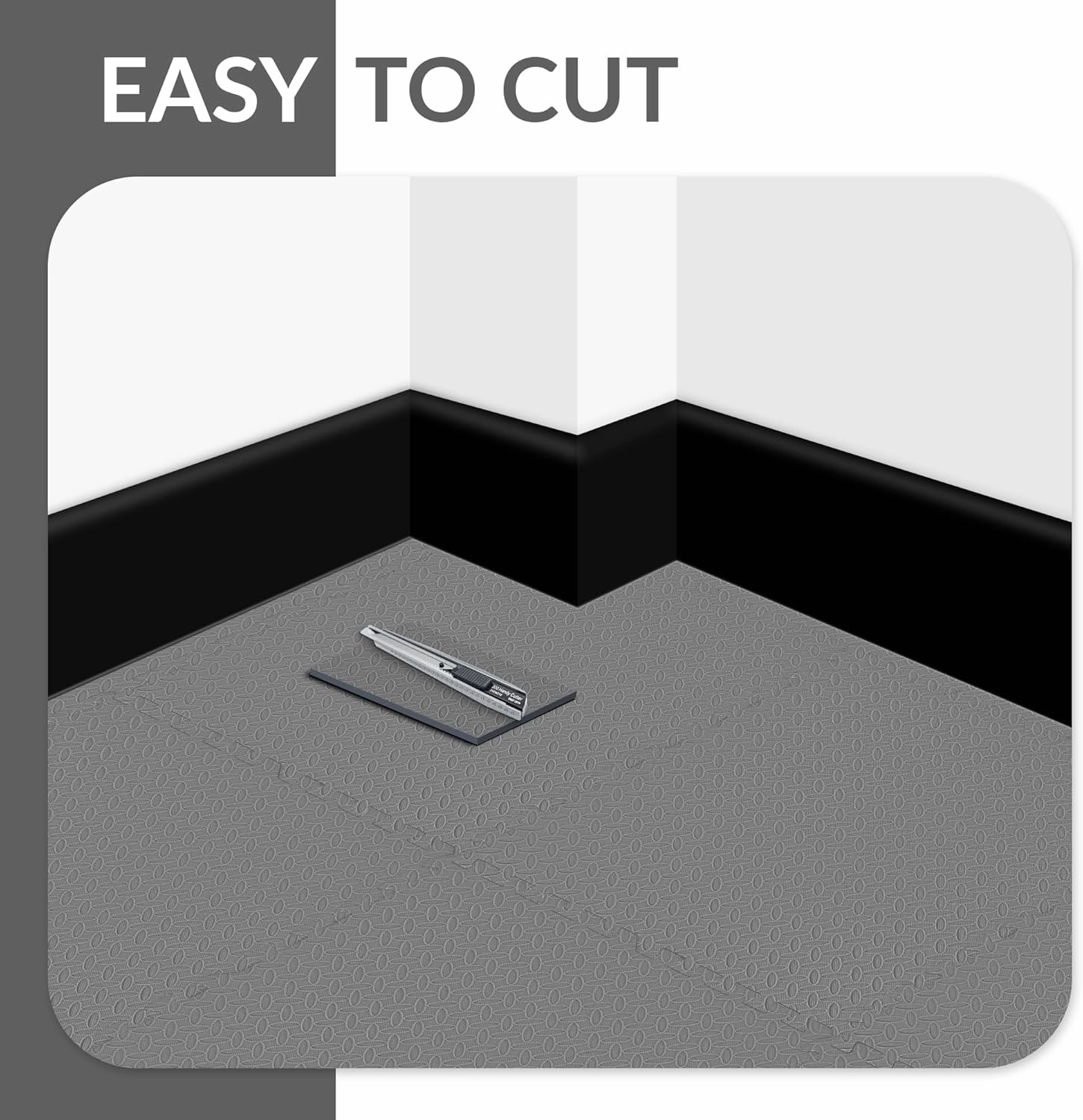 Puzzle Exercise Mat with EVA Foam Interlocking Tiles, Gray, 1” Thick, 18 Tiles, 72 Sq Ft