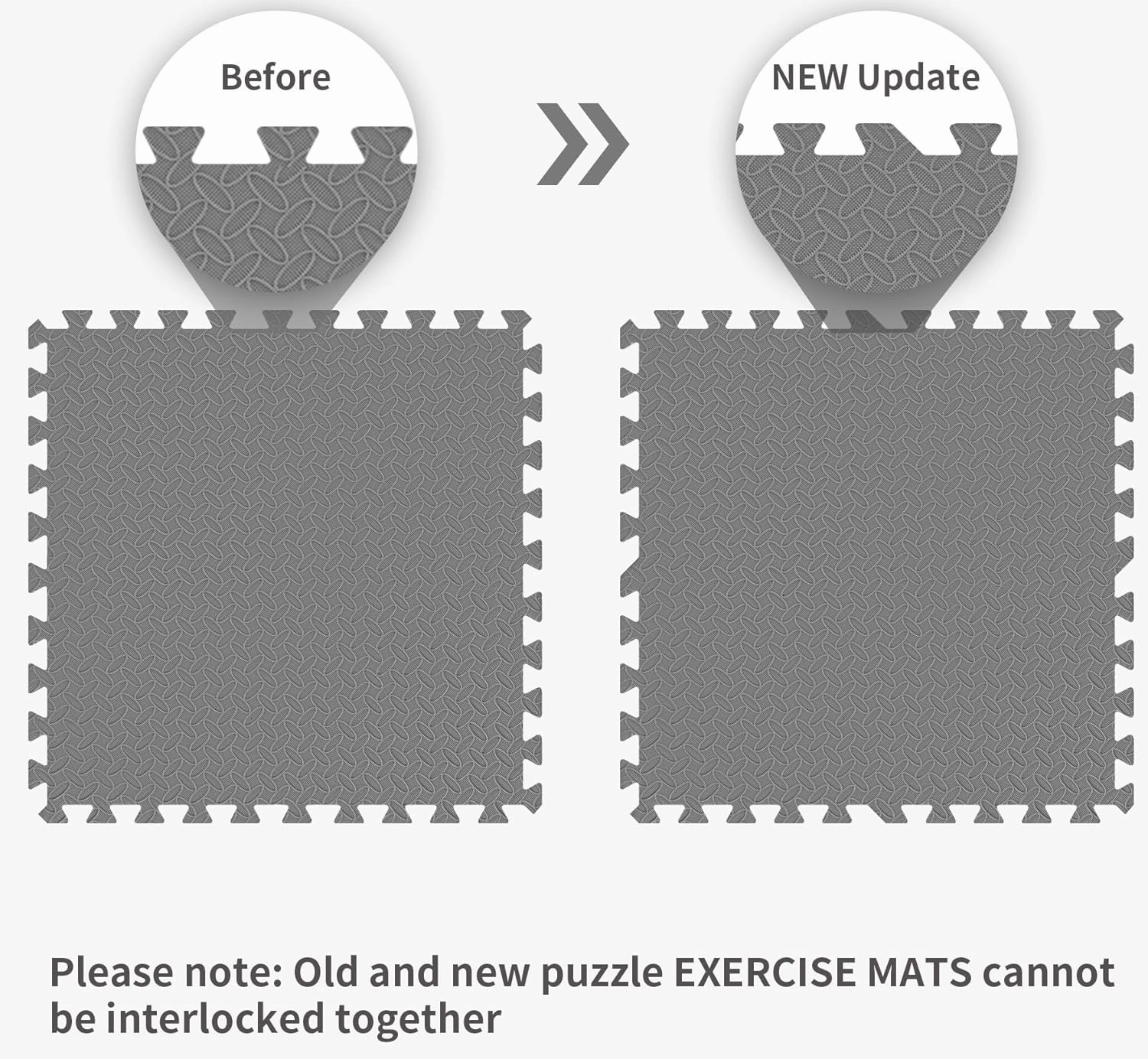 Puzzle Exercise Mat with EVA Foam Interlocking Tiles, Gray, 1” Thick, 18 Tiles, 72 Sq Ft