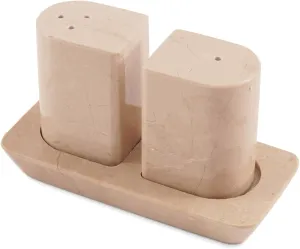 Radicaln Marble Salt & Pepper Shakers Set – 2.5" Verona Modern Kitchen Essentials for Cooking and Dining | Stone Spice Holder for Black Pepper, Pink Salt, Home & Farmhouse Decor