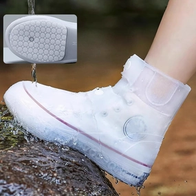 Rain Boot Covers Waterproof Rain Shoe Covers Silicone Shoe Protector Overshoes Sand Control Non-Slip Foldable Reusable Galoshes for Men Women Rainy Outdoor Cycling Fishing Camping