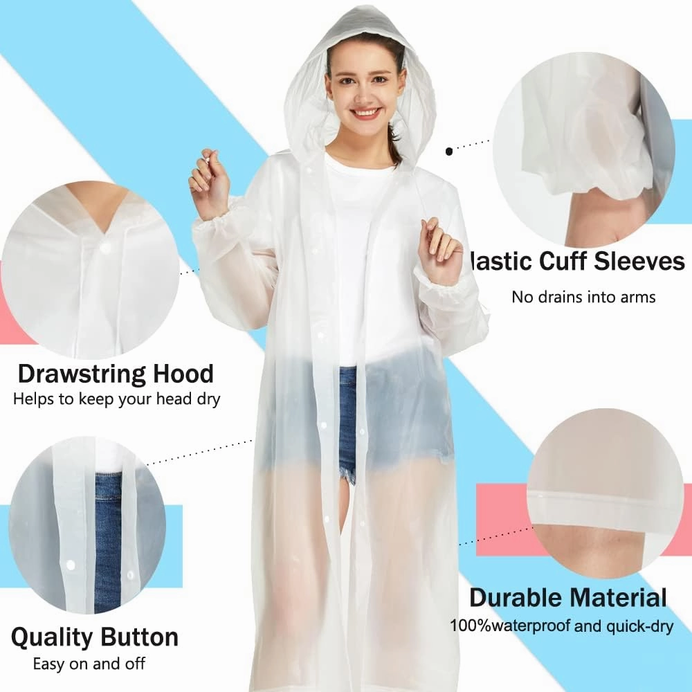 Rain Ponchos for Adults(2-5pcs),Lightweight Rain Coat,Raincoat for Women Men Raincoat