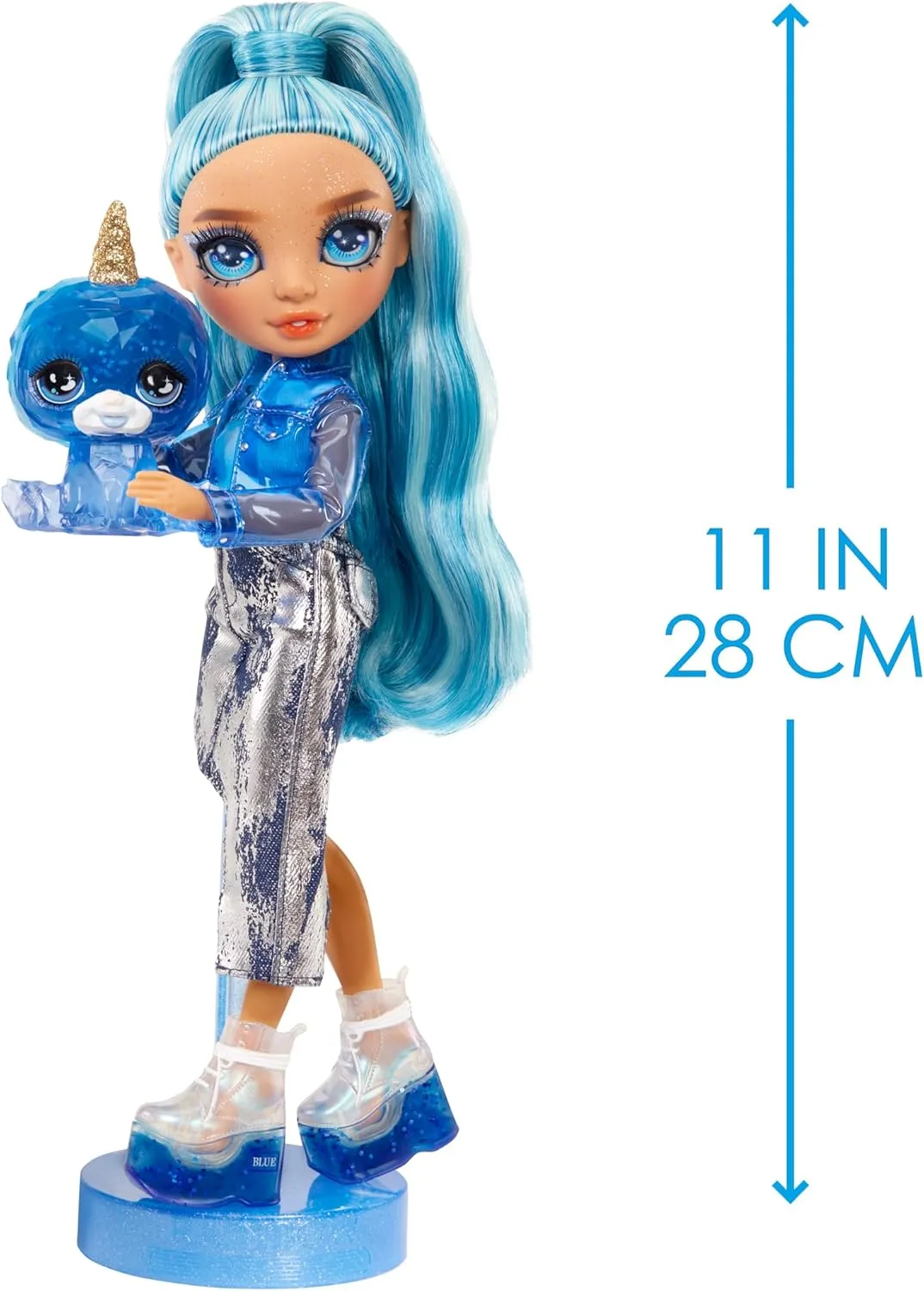 RAINBOW HIGH Fashion Doll with Slime Kit & Pet - Skyler (Blue) - 28 cm Twinkle Doll with Glitter Deer DIY, Magic Pet and Fashion Accessories - Children's Toy - Ages 4-12 Years