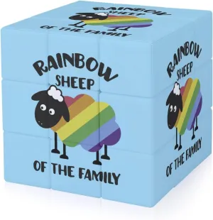 Rainbow Sheep of The Family LGBT Proud Funny 3x3x3 Cube Smooth Lightweight Puzzle for Adult Graphic Printing Travel