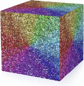 Rainbow Glitter Background Funny 3x3x3 Cube Smooth Lightweight Puzzle for Adult Graphic Printing Travel