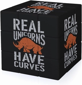 Real Unicorns Have Curves Funny 3x3x3 Cube Smooth Lightweight Puzzle for Adult Graphic Printing Travel