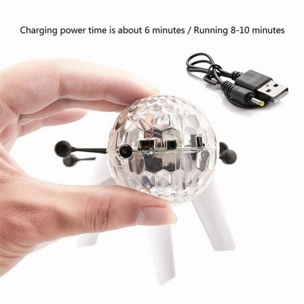 Rechargeable Flashing LED Light Hand-Controlled Infrared Induction Mini RC Flying Ball Toy for Kids Teenagers Indoor and Outdoor Games