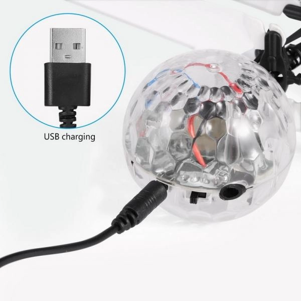 Rechargeable Flashing LED Light Hand-Controlled Infrared Induction Mini RC Flying Ball Toy for Kids Teenagers Indoor and Outdoor Games