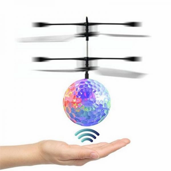 Rechargeable Flashing LED Light Hand-Controlled Infrared Induction Mini RC Flying Ball Toy for Kids Teenagers Indoor and Outdoor Games
