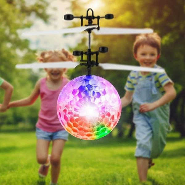 Rechargeable Flashing LED Light Hand-Controlled Infrared Induction Mini RC Flying Ball Toy for Kids Teenagers Indoor and Outdoor Games