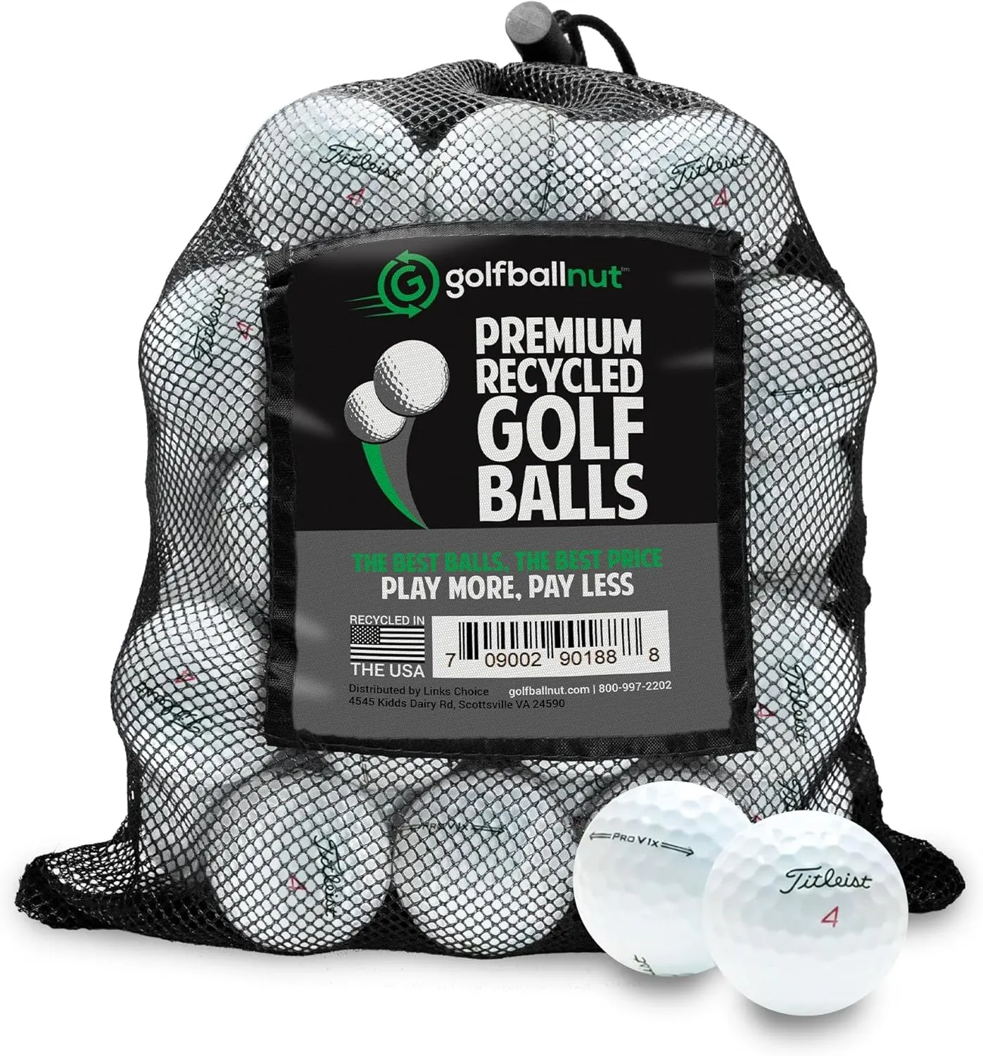 Recycled Golf Balls for Titleist Pro V1x 2021 - Premium Performance Used Golf Balls Bulk 4A Near Mint Condition – Includes Mesh Bag – (24-48)-Pack