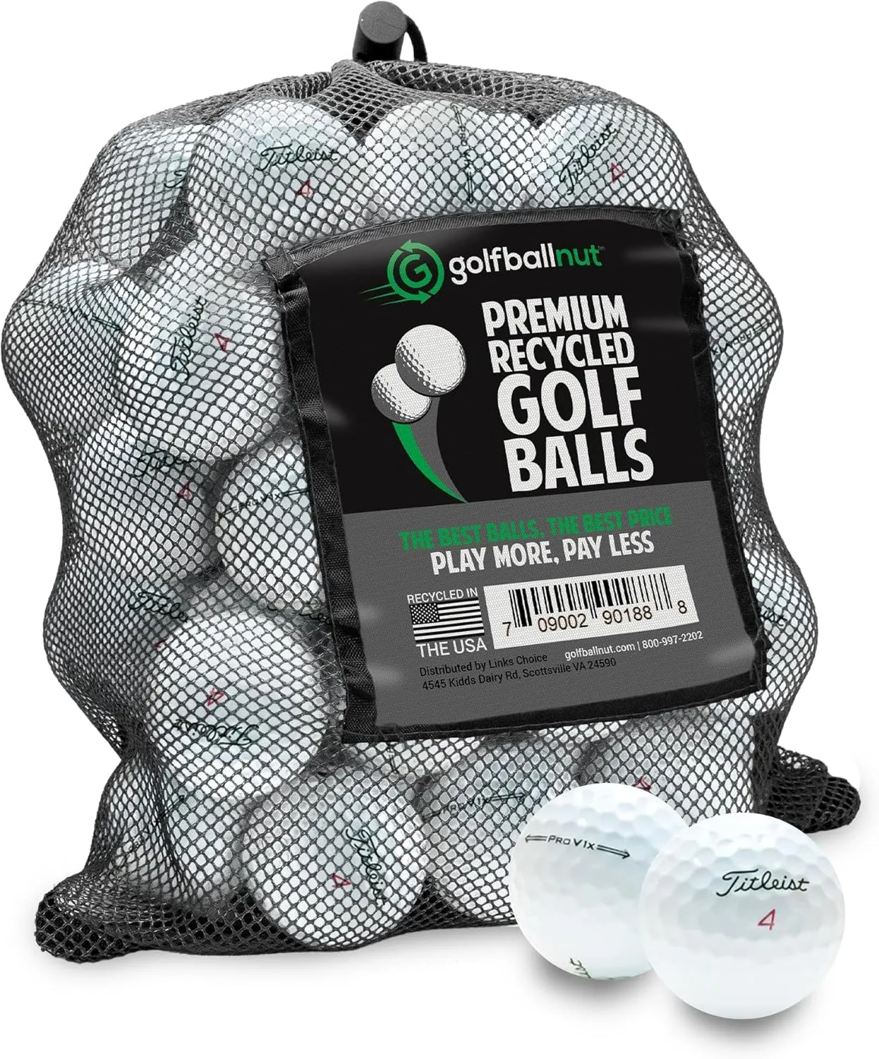 Recycled Golf Balls for Titleist Pro V1x 2021 - Premium Performance Used Golf Balls Bulk 4A Near Mint Condition – Includes Mesh Bag – (24-48)-Pack