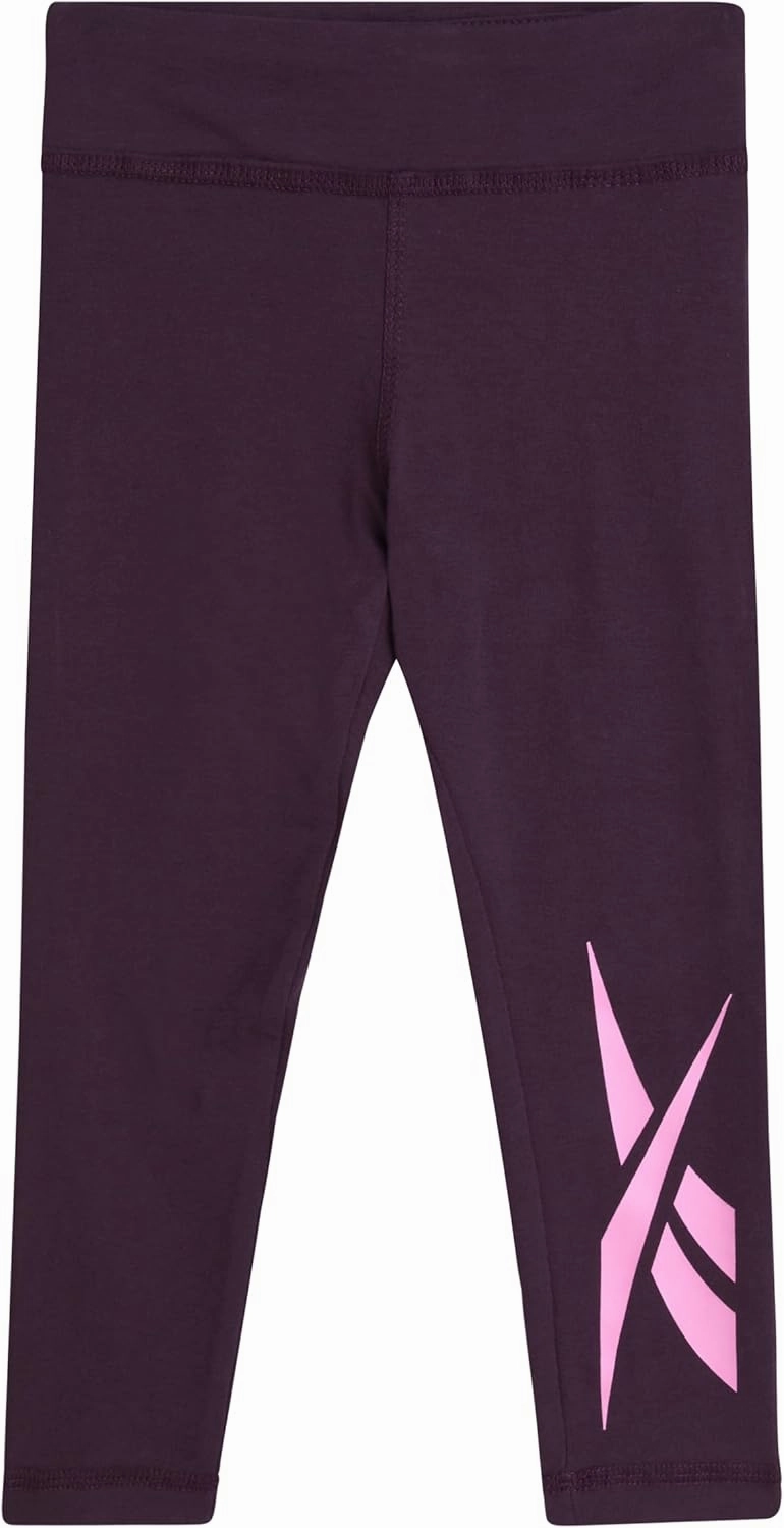 Reebok Baby Girls Pants Set - 2 Piece Cozy Fleece Crewneck Sweatshirt and Girls Leggings for Toddlers and Little Kids (2T-6X)